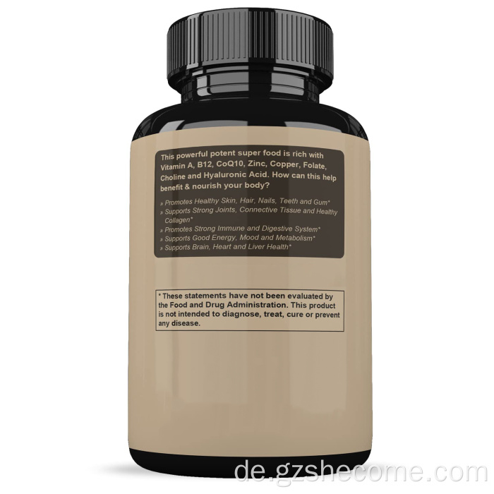 Grasgefüttert fördert gesunde Herzfleischkapseln mit Rindfleisch -Leber